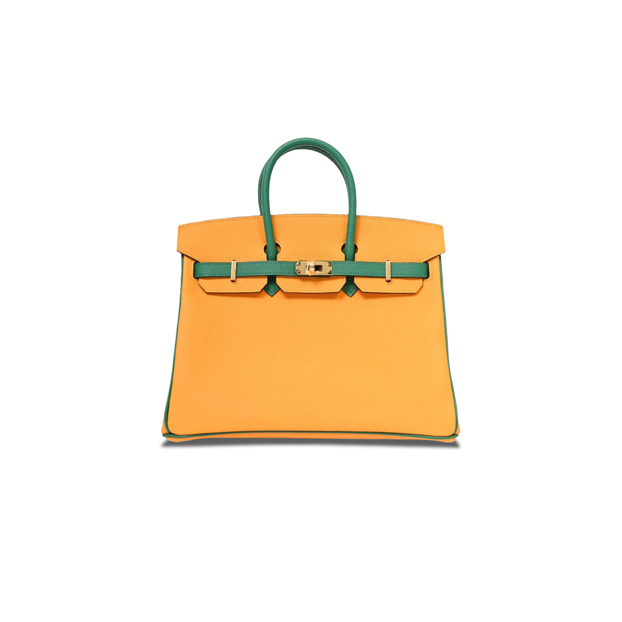 HERMÈS BIRKIN 30 TOGO LEATHER SUN YELLOW AND PEACOCK GREEN WITH GOLD BUCKLE BAG H028365CC30 (30*23*15cm)